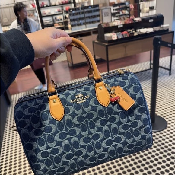 Coach Rowan Satchel Bag In Signature Denim Canvas NWT CY699 - Picture 1 of 6